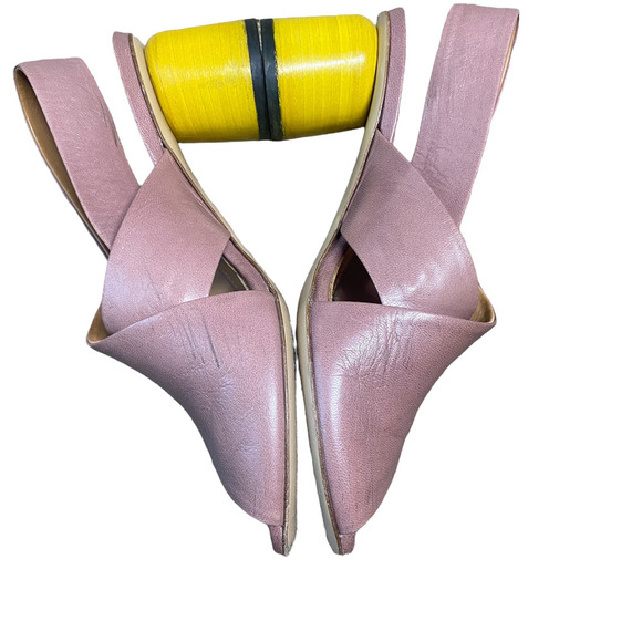 Halmanera pink crisscross yellow pump slingback sz 37 - Picture 9 of 13